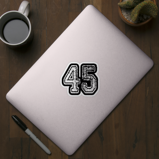 Number 45 Grungy in white by Sterling